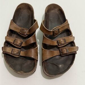 Birkenstock Dark Brown Leather Sandals